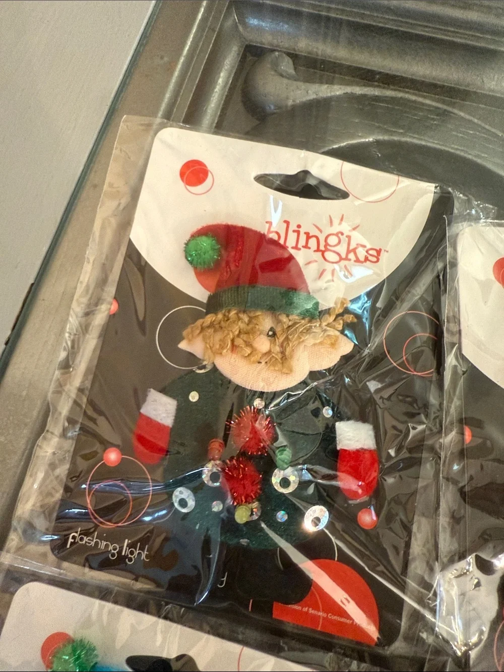 blingks Christmas Pins Flashing Light Up Jewelry Holiday Brooches Set